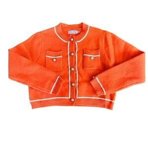 Pearl & Gold Detailed Cardigan – Orange – Size XL – EUC